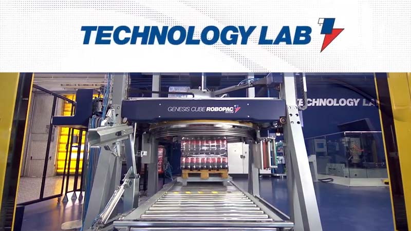 Laboratorij Robopac Sistema za optimizaciju stabilnosti proizvoda na paleti.