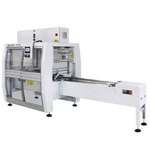 Flow pack with rotary sealing & upper film reel