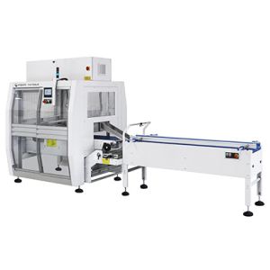 Flow pack with rotary sealing & lower film reel