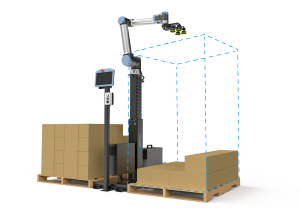 Cobot paletizer (težina paketa 11,5 kg, visina palete 1550 mm)