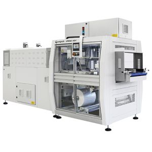 In-line infeed automatic overlap shrink wrapper